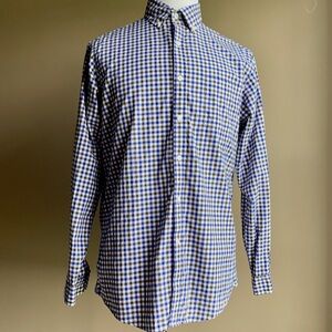 Daniel Cremieux Blue and Brown Casual Button Down Shirt M